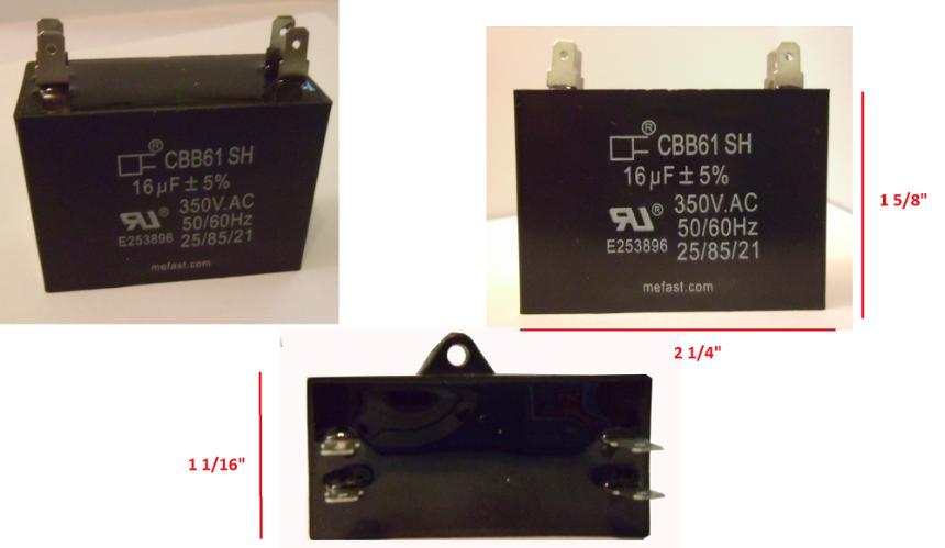 CBB61 16uF 350VAC Pump Capacitor 4 pin